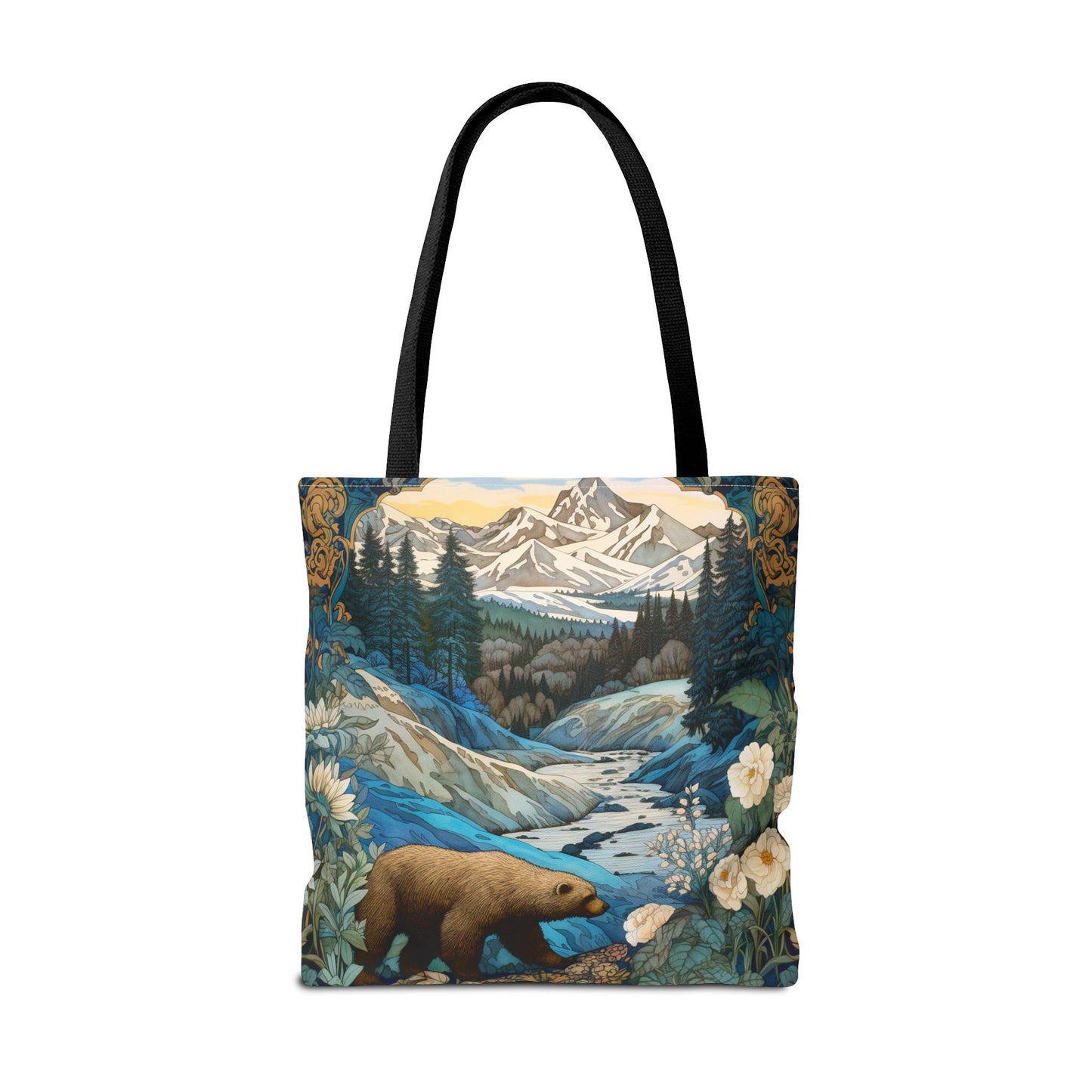 Grizzly in Mountain Wilderness Tote Bag, Eco-Friendly Adventure Gift