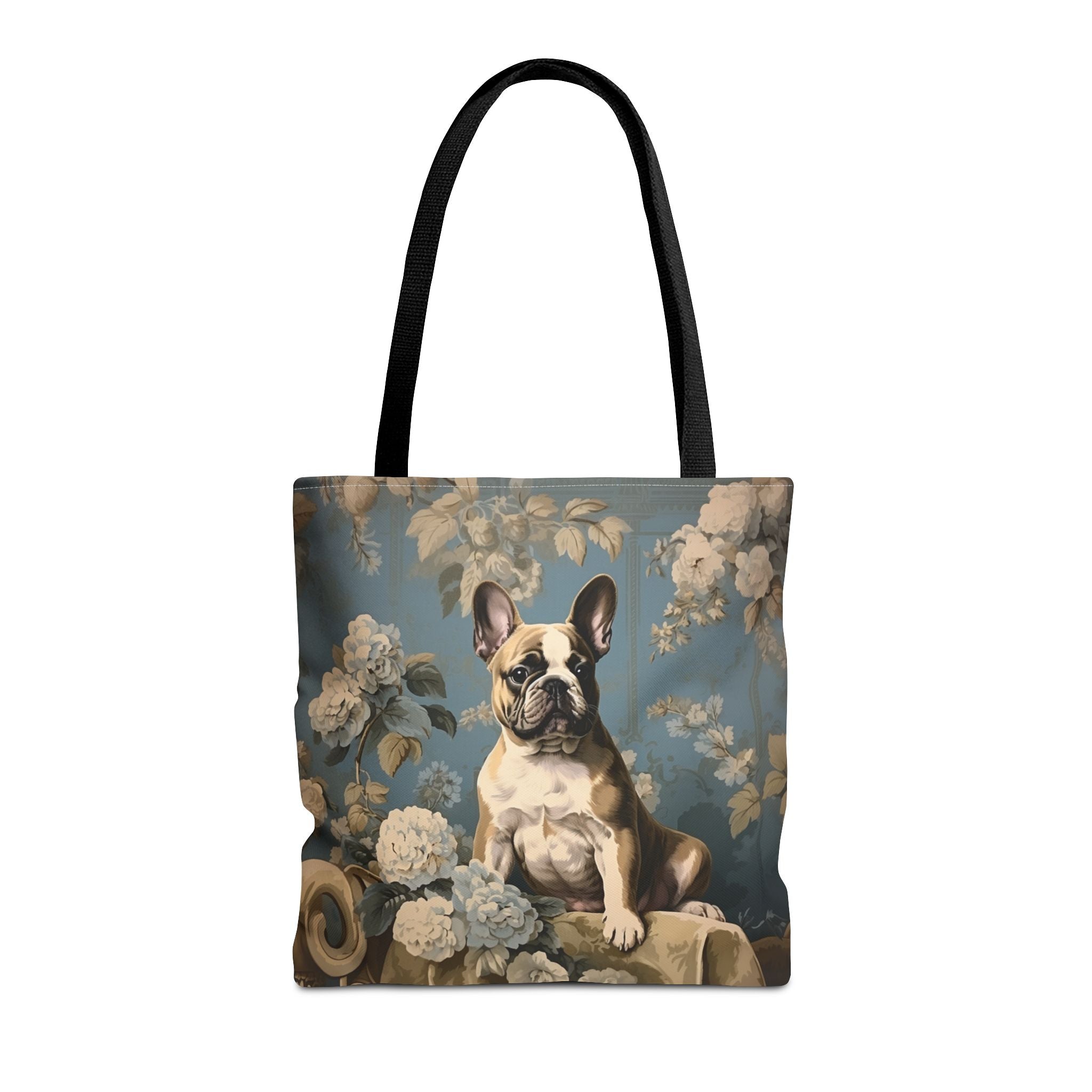 French Bulldog Floral Elegance Canvas Tote Bag, Stylish Gift for Dog Lovers