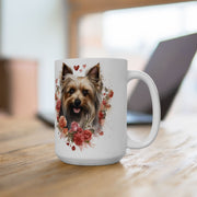 Yorkie Love Floral Mug – Yorkshire Terrier Mom Gift, Coffee Cup