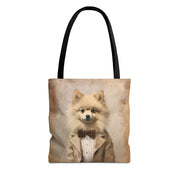 Pomeranian Gentleman Chic Canvas Tote, Stylish and Eco-Friendly Bag