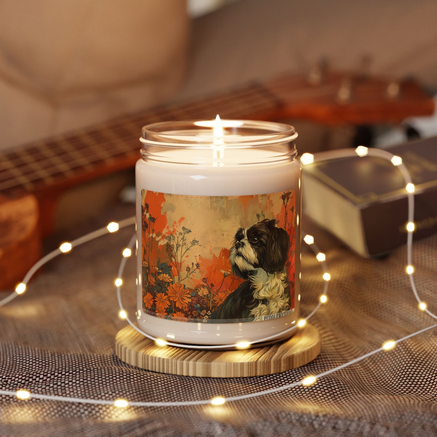 Shih Tzu Vintage Art Candle – Pet Lover Gift, Cozy Decor