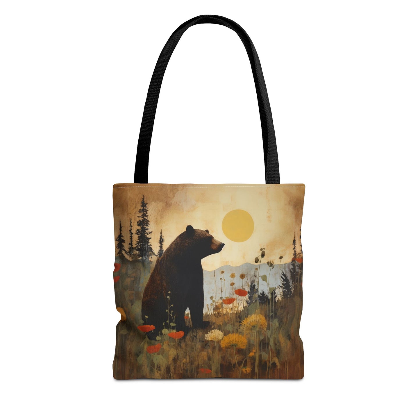 Bear Wilderness Canvas Tote Bag - Rustic Nature-Inspired Eco-Friendly Gift