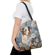 Australian Shepherd Floral Canvas Tote Bag - Eco-Friendly & Stylish