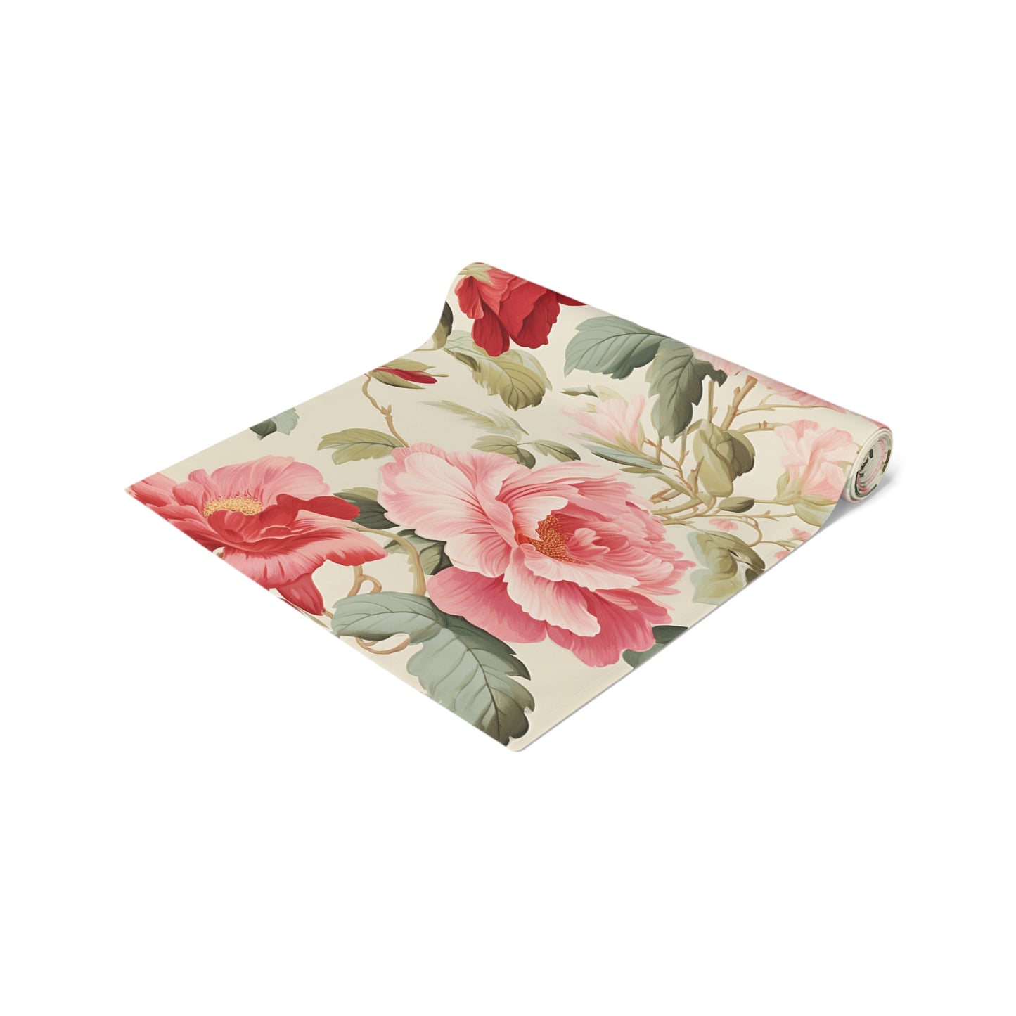 Peony Garden Table Runner | Pink and Red Floral Décor (72" or 90")