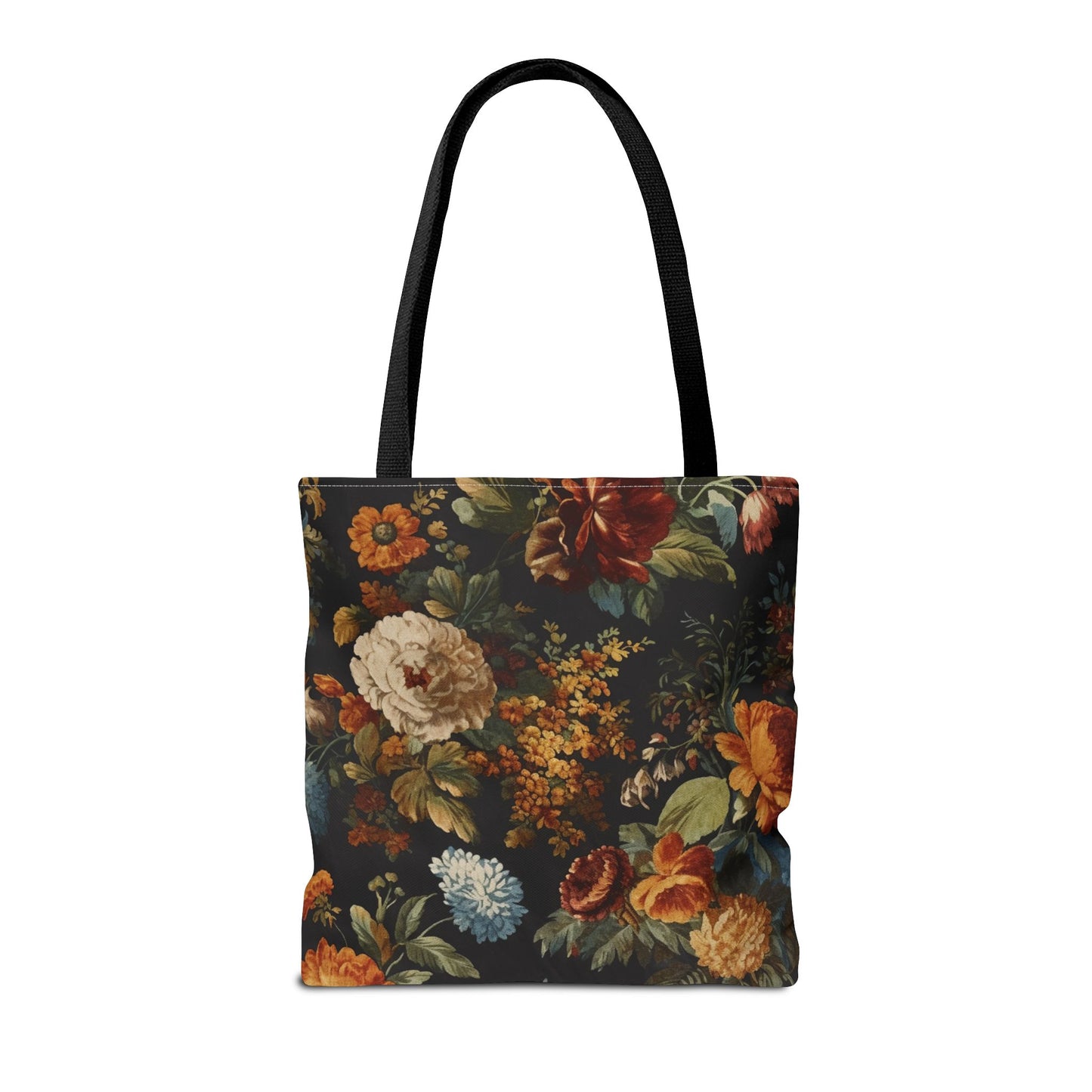 Elegant Autumn Floral Tote Bag, Eco-Friendly Canvas Shopping Bag