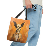 Chihuahua Chic Tote Bag - Stylish Orange Canvas for Dog Lovers