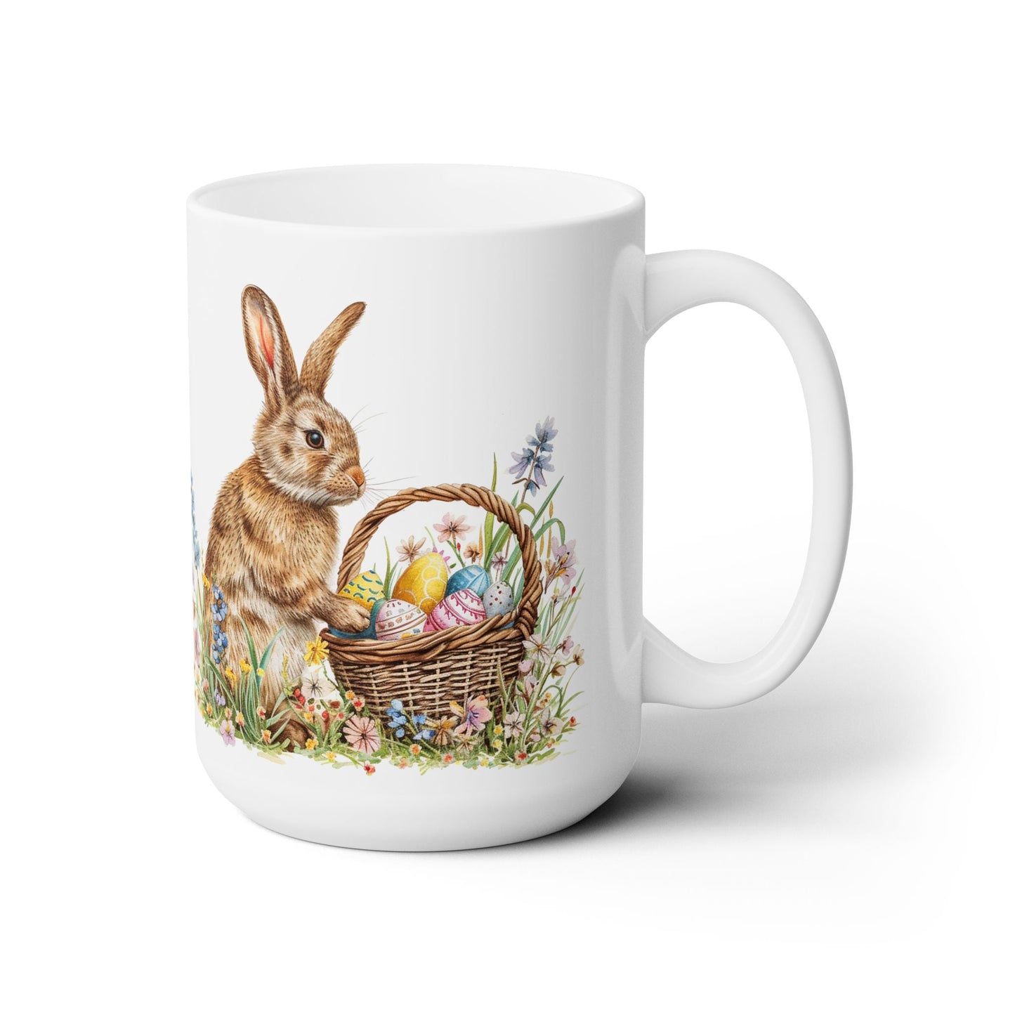 Easter Bunny and Spring Floral Coffee Mug