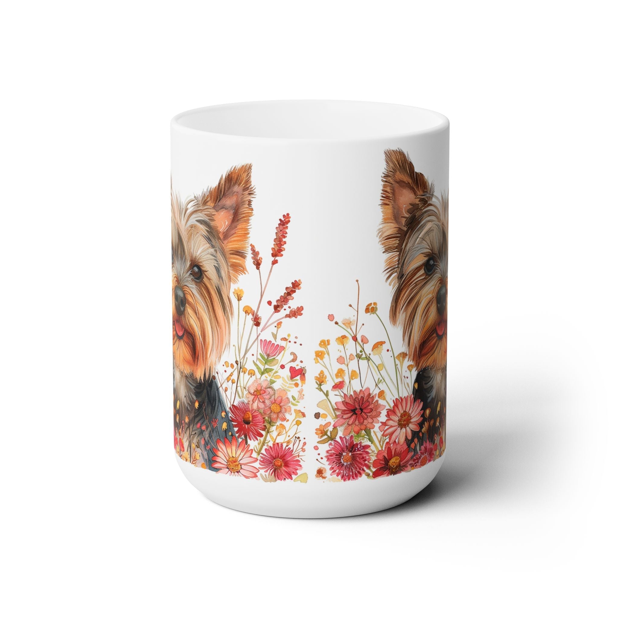 Yorkie Blossom Mug - Yorkshire Terrier Coffee Cup for Dog Lovers