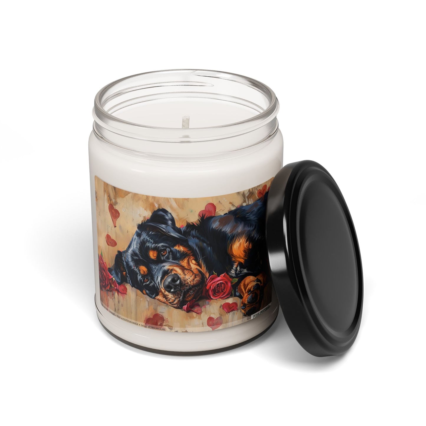 Rottie Love Memorial Candle – Rottweiler Artful Soy Gift