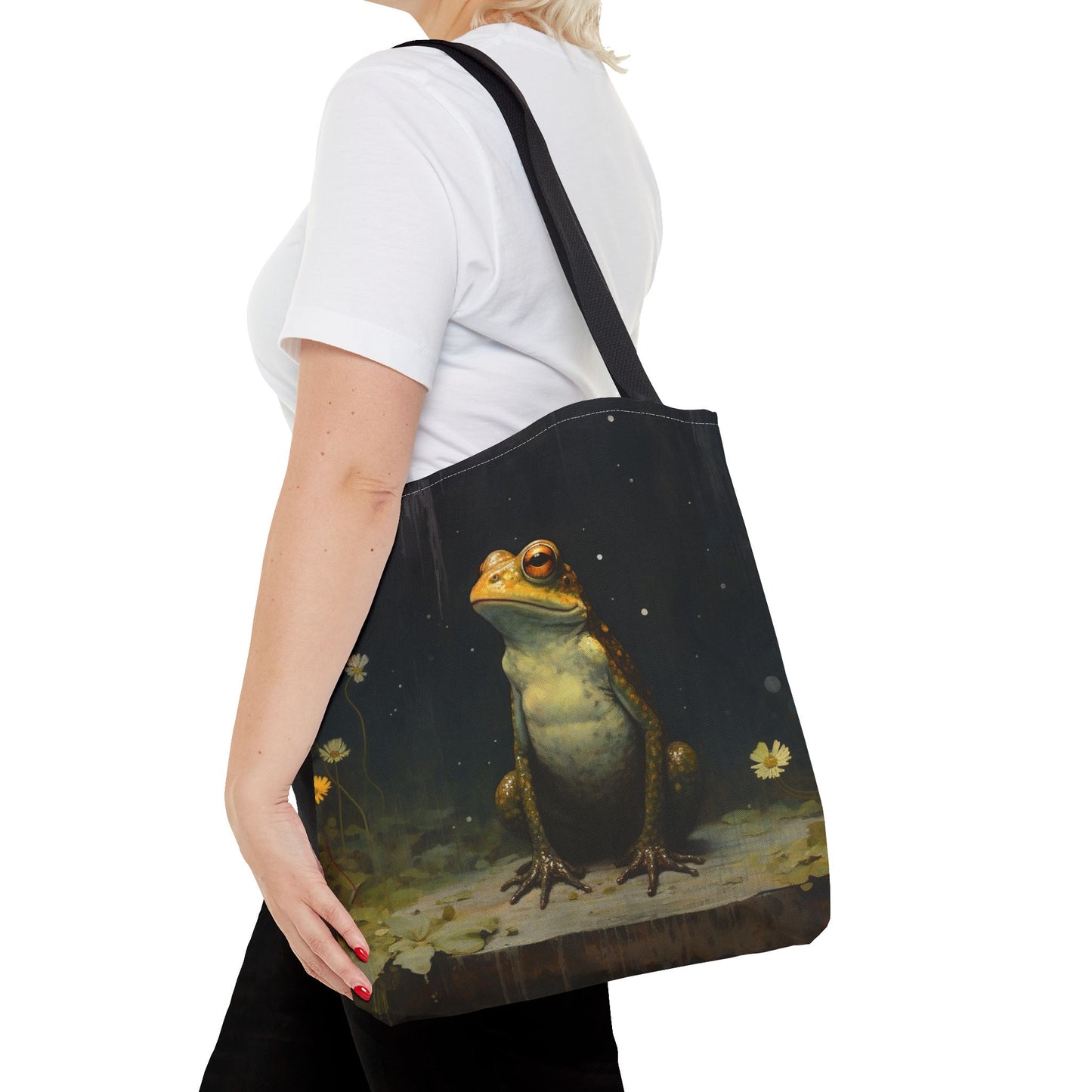 Frog-Themed Eco Tote Bag, Artistic and Nature-Inspired Canvas Bag