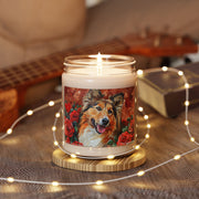 Collie Love Memorial Candle – Vintage Rose Design for Pet Lovers