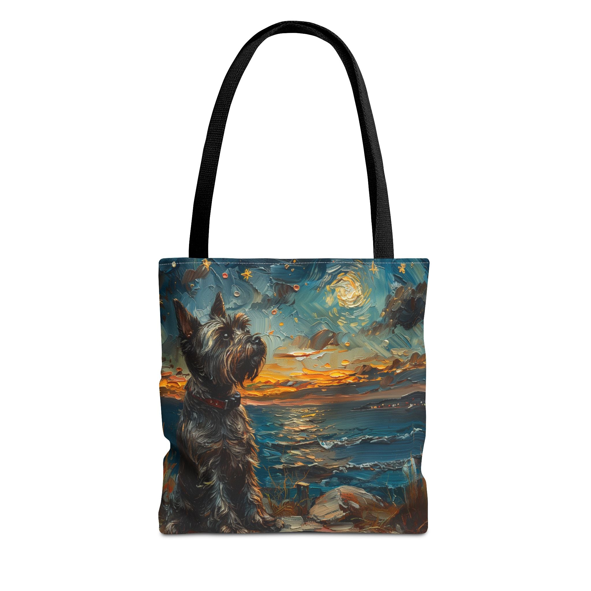 Scottie Sunset Dreamscape Eco-Friendly Tote Bag, Artistic Dog Lover Gift