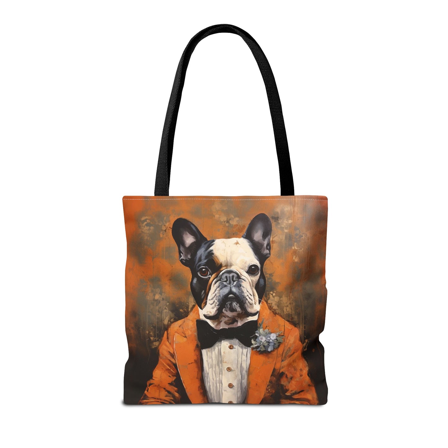 French Bulldog Formal Portrait Canvas Tote Bag, Stylish & Eco-Friendly Accessory