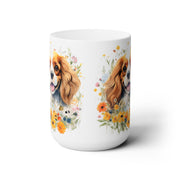 Cavalier King Charles Spaniel Floral Coffee Mug | Cute Dog Lover Gift