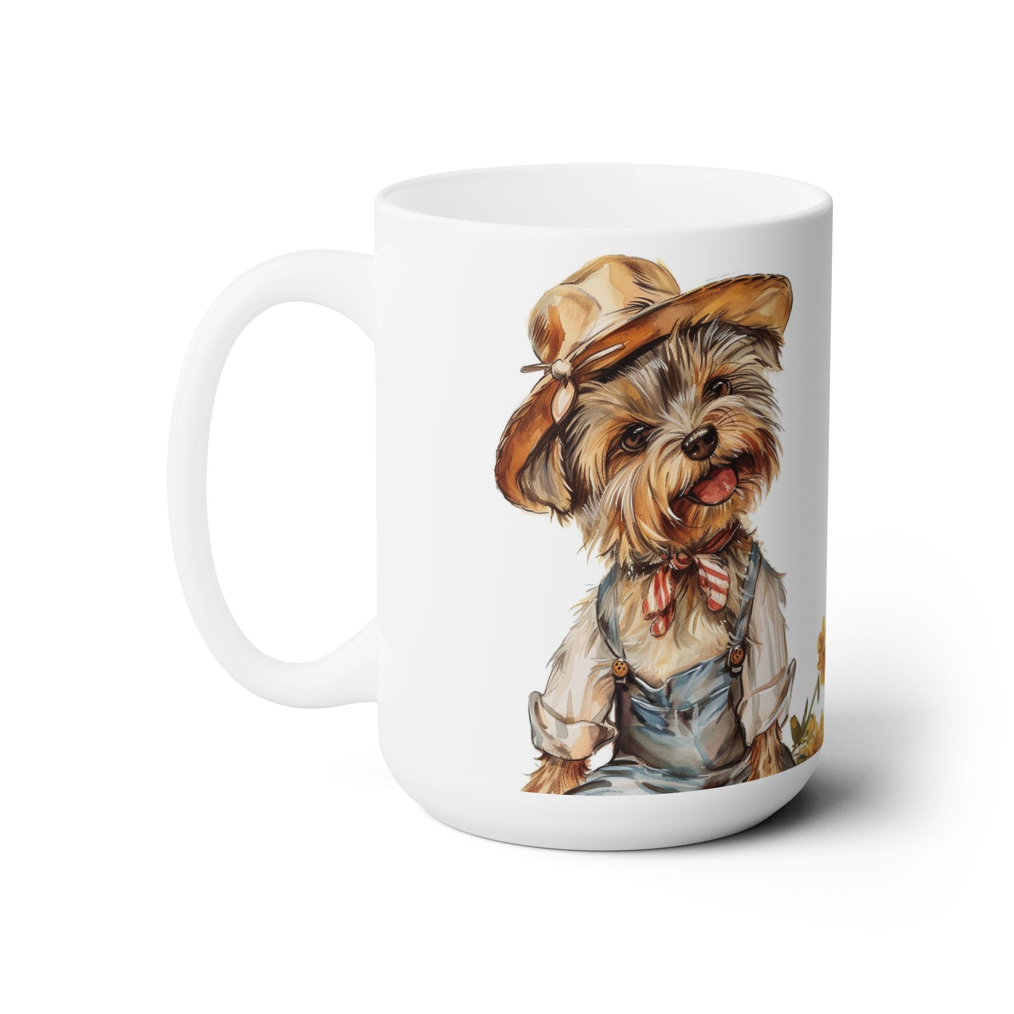 Yorkshire Terrier Farmhouse Mug – Adorable Yorkie Coffee Cup Gift