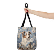 Australian Shepherd Floral Canvas Tote Bag - Eco-Friendly & Stylish