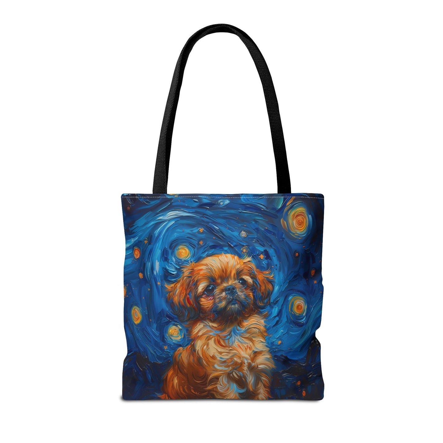 Starry Night Shih Tzu Canvas Tote Bag - Artistic Eco-Friendly Design