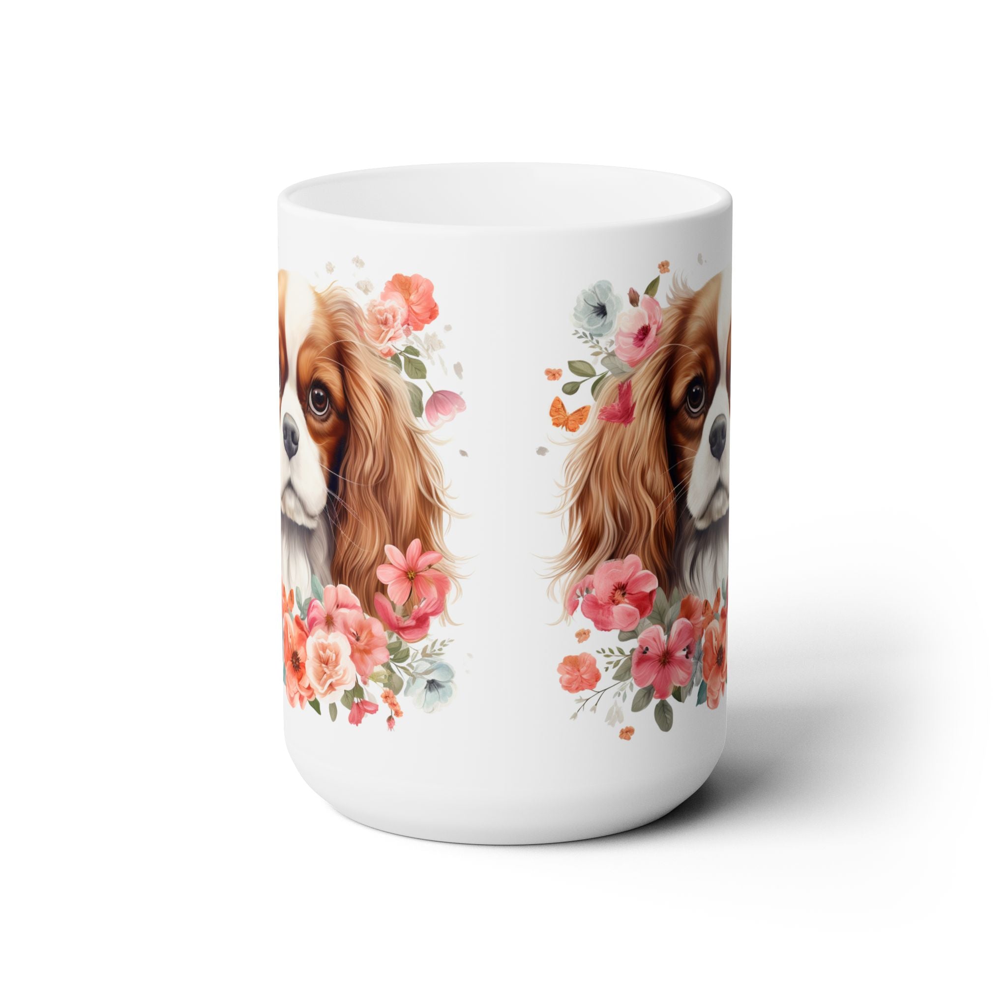 Cavalier King Charles Spaniel Mug - Floral Dog Lover Gift