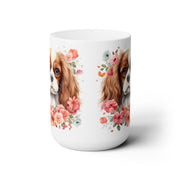 Cavalier King Charles Spaniel Mug - Floral Dog Lover Gift