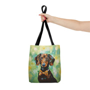 Dapper Dachshund Canvas Tote Bag – Artistic Eco-Friendly Companion