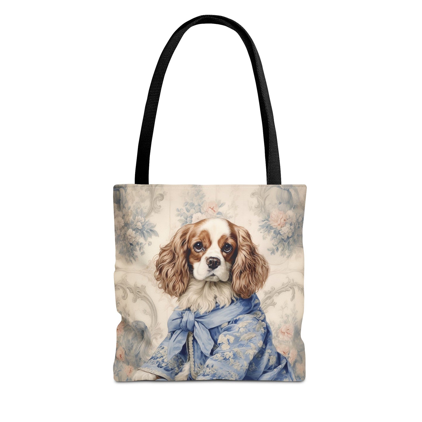 Regal Cavalier King Charles Spaniel Tote Bag - Elegant Canvas for Dog Lovers