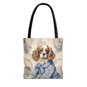 Regal Cavalier King Charles Spaniel Tote Bag - Elegant Canvas for Dog Lovers