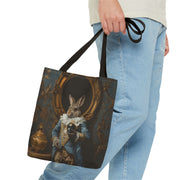 Baroque Bunny Art Tote Bag, Elegant Canvas for Market & Beach