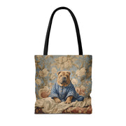 Shar Pei Royal Blossom Blue Tote Bag, Artistic Gift for Dog Lovers