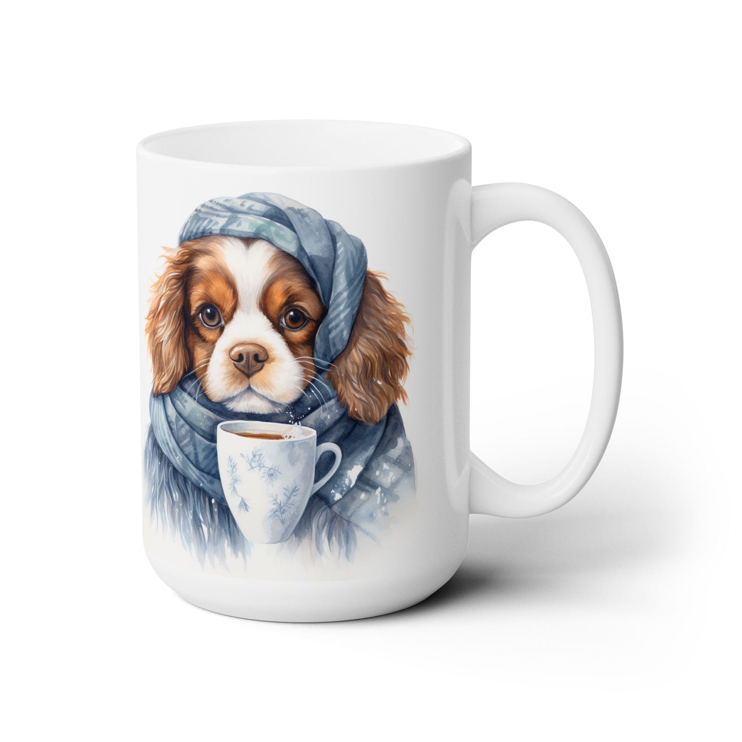 Cozy Cavalier King Charles Spaniel Mug – Winter Dog Lover's Gift