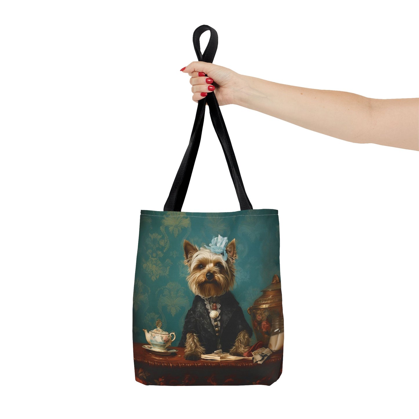 Refined Yorkshire Terrier Tote Bag – Elegant Vintage-Inspired Canvas