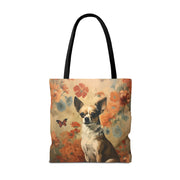 Floral Chihuahua Canvas Tote Bag - Dog Lover’s Carryall Gift