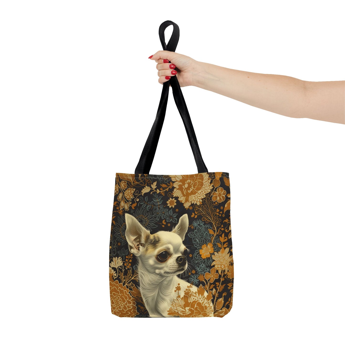 Chihuahua Floral Elegance Tote Bag, Eco-Friendly Gift for Dog Lovers