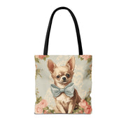 Charming Chihuahua Floral Tote Bag - Eco-Friendly and Stylish