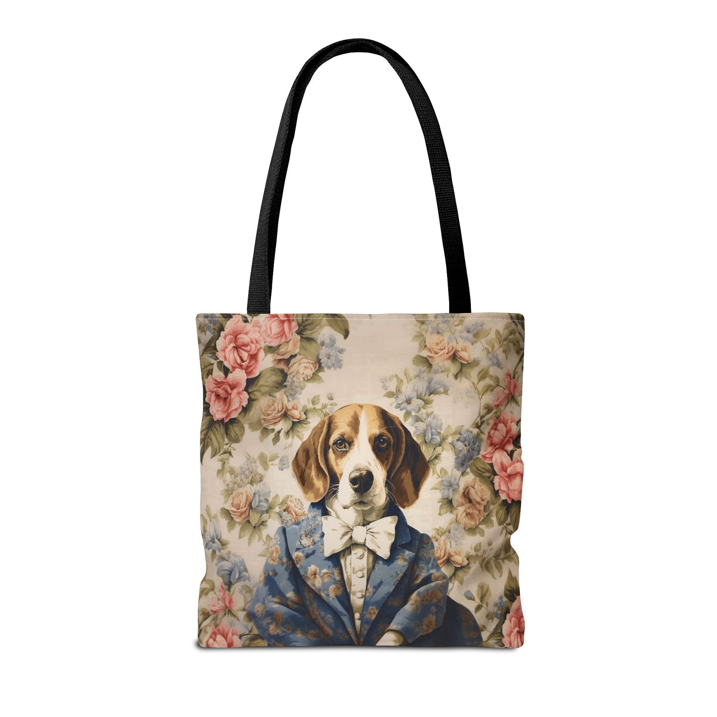 Beagle Blossom Tote Bag, Vintage Floral Dog Lover Gift, Eco-Friendly Bag