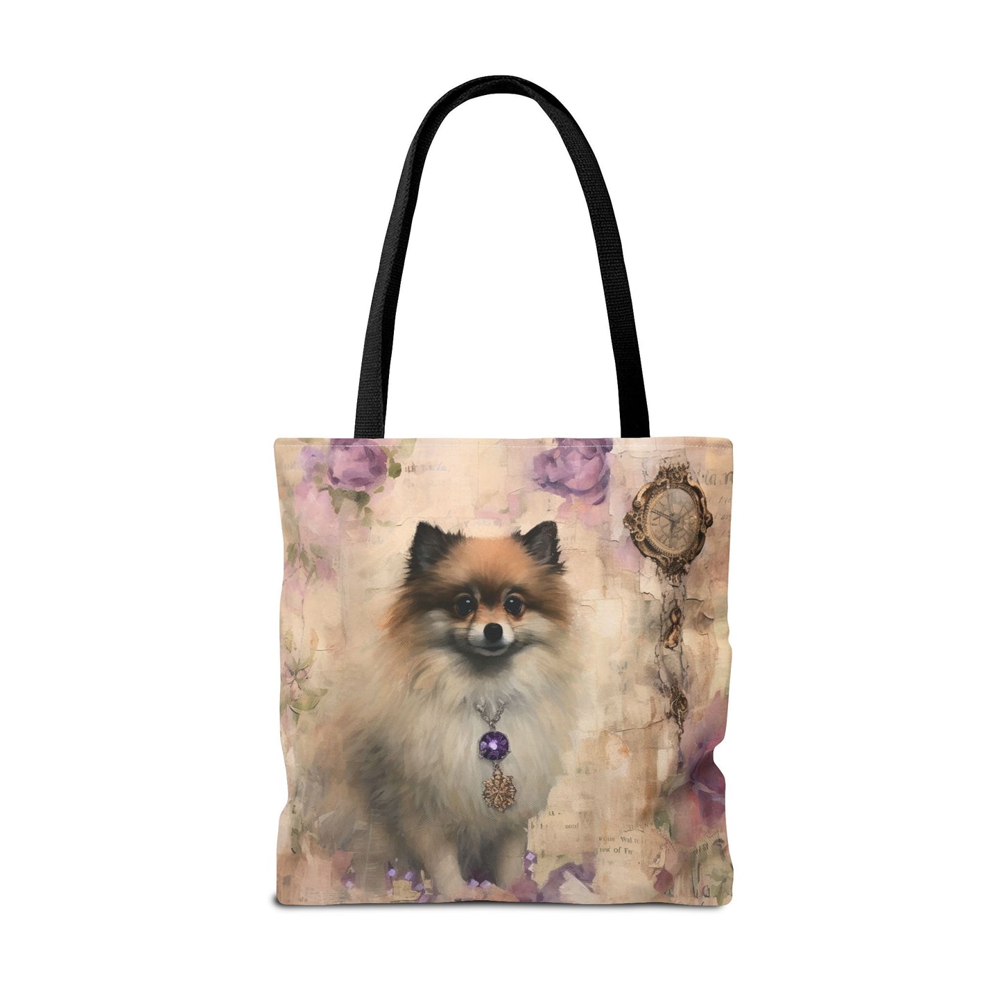 Charming Pomeranian Tote Bag, Floral Vintage Design for Dog Lovers