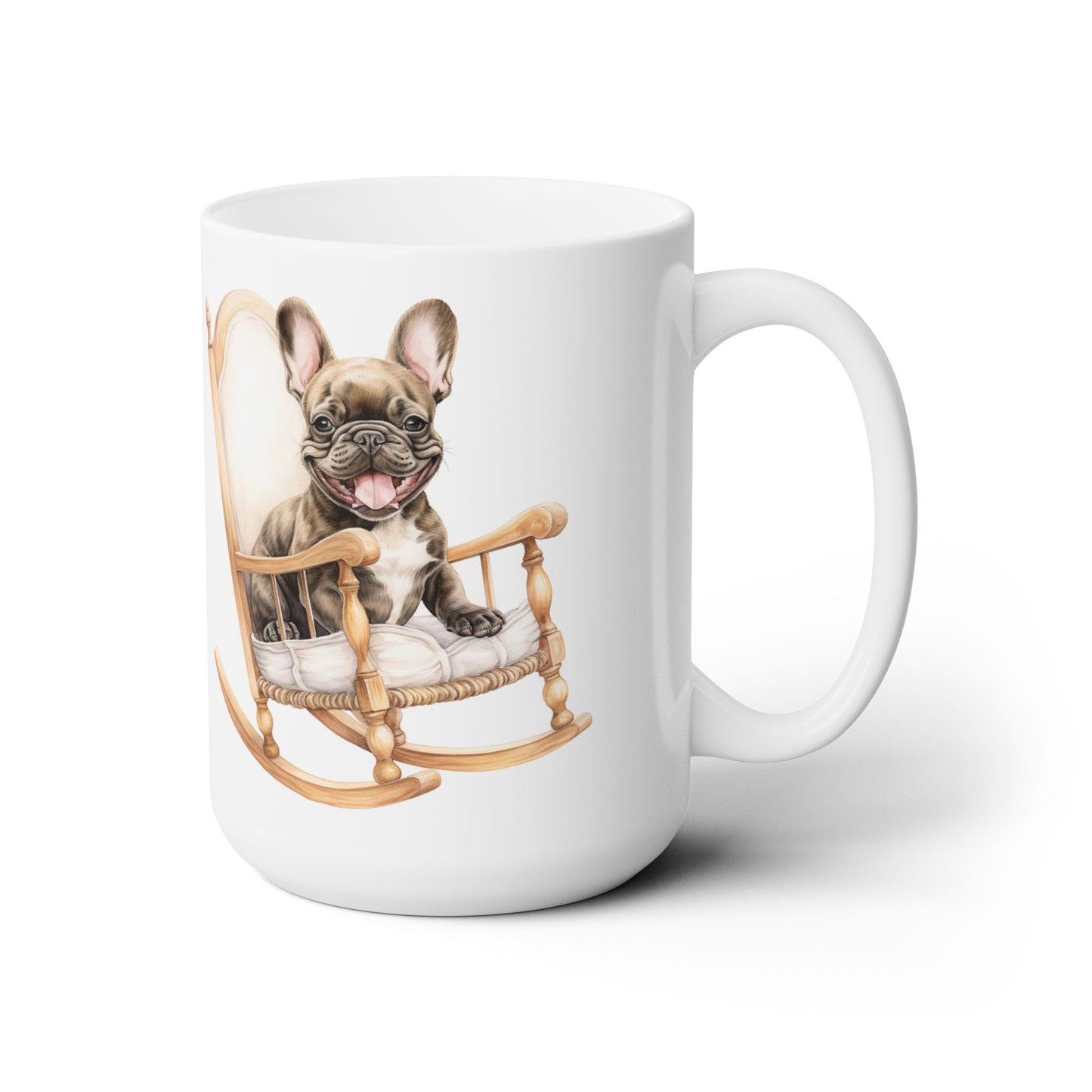 Frenchie Charm Coffee Mug – Cozy Rocking Chair Design