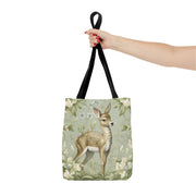 Fawn Meadow Floral Tote Bag, Eco-Friendly Nature Lover Gift