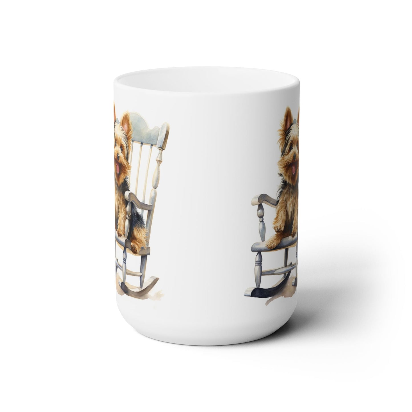 Yorkie Charm Mug - Adorable Yorkshire Terrier on Rocking Chair