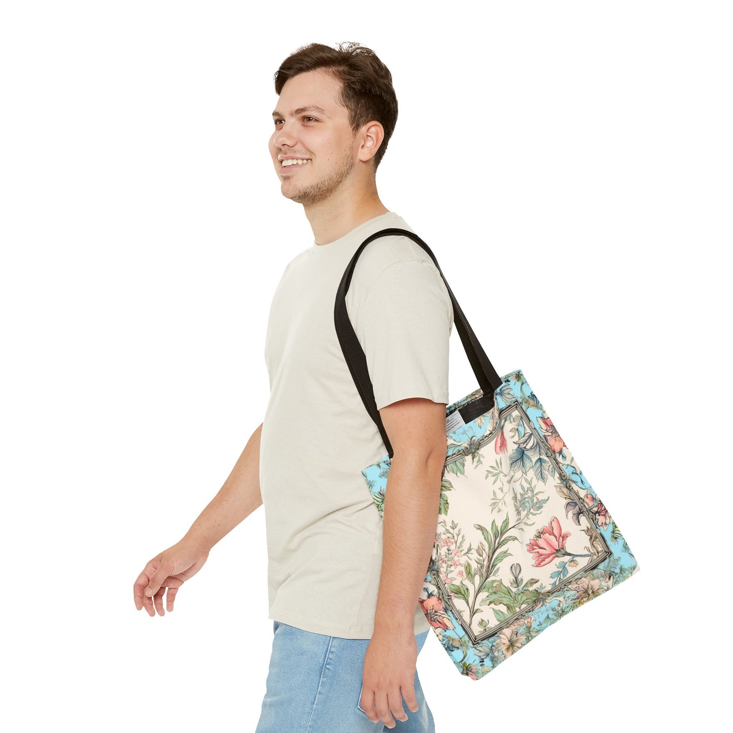 Elegant Floral Garden Tote Bag, Vintage-Inspired Eco-Friendly Carryall