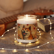 Akita Candle - Vintage Floral Art Memorial Gift for Dog Lovers