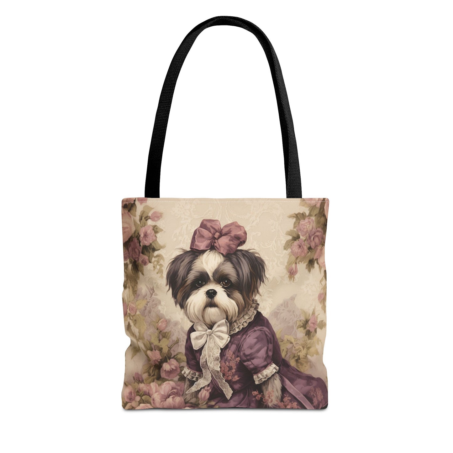 Shih Tzu Floral Elegance Tote Bag for Stylish Dog Lovers