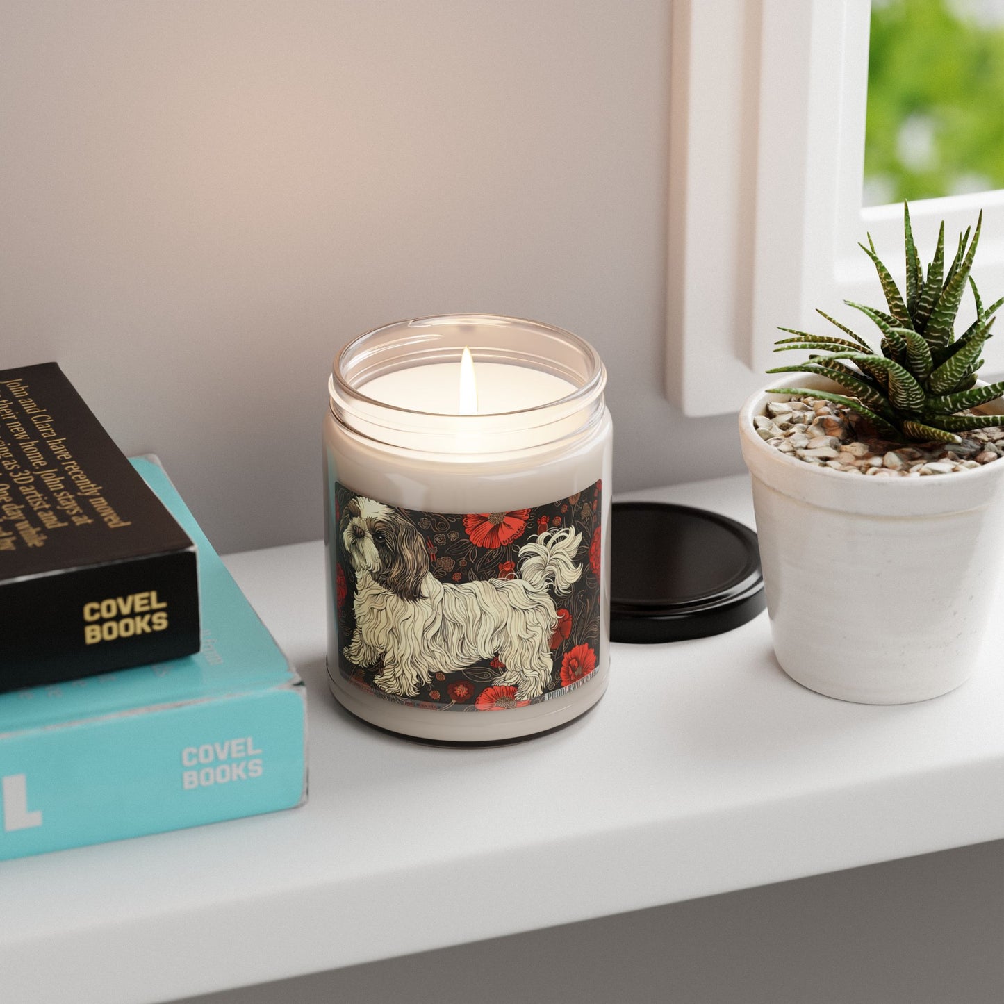 Shih Tzu Floral Soy Candle – Vintage Pet Lover Gift