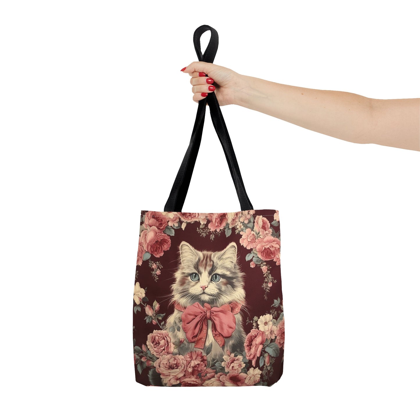 Charming Cat-Inspired Floral Tote Bag, Stylish Eco-Friendly Accessory