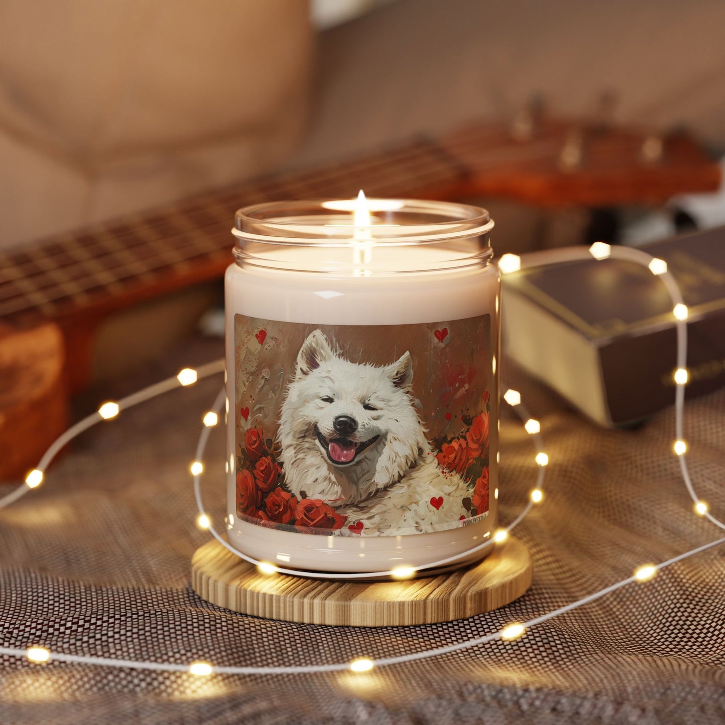 Samoyed Smile Candle - Cozy Art for Dog Lovers