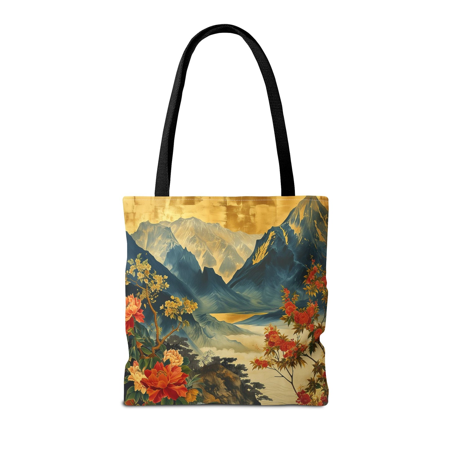 Mountain Escape Floral Canvas Tote Bag – Nature-Inspired Eco-Friendly Gift