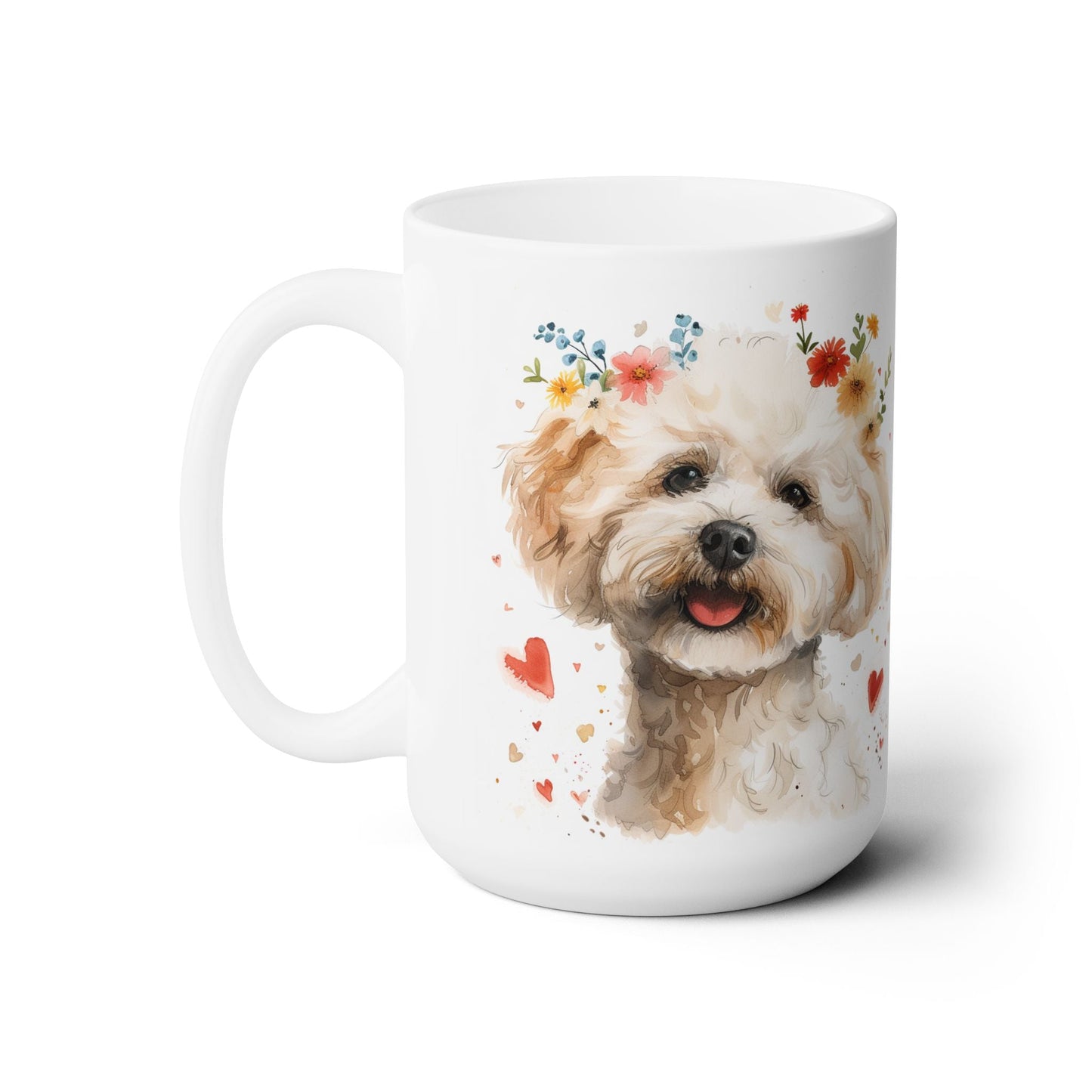 Fluffy Poodle Lover Mug – Cute Floral Dog Design for Pet Moms