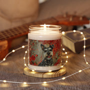 Mini Schnauzer Vintage Art Candle, Dog Lover Gift with Floral Design