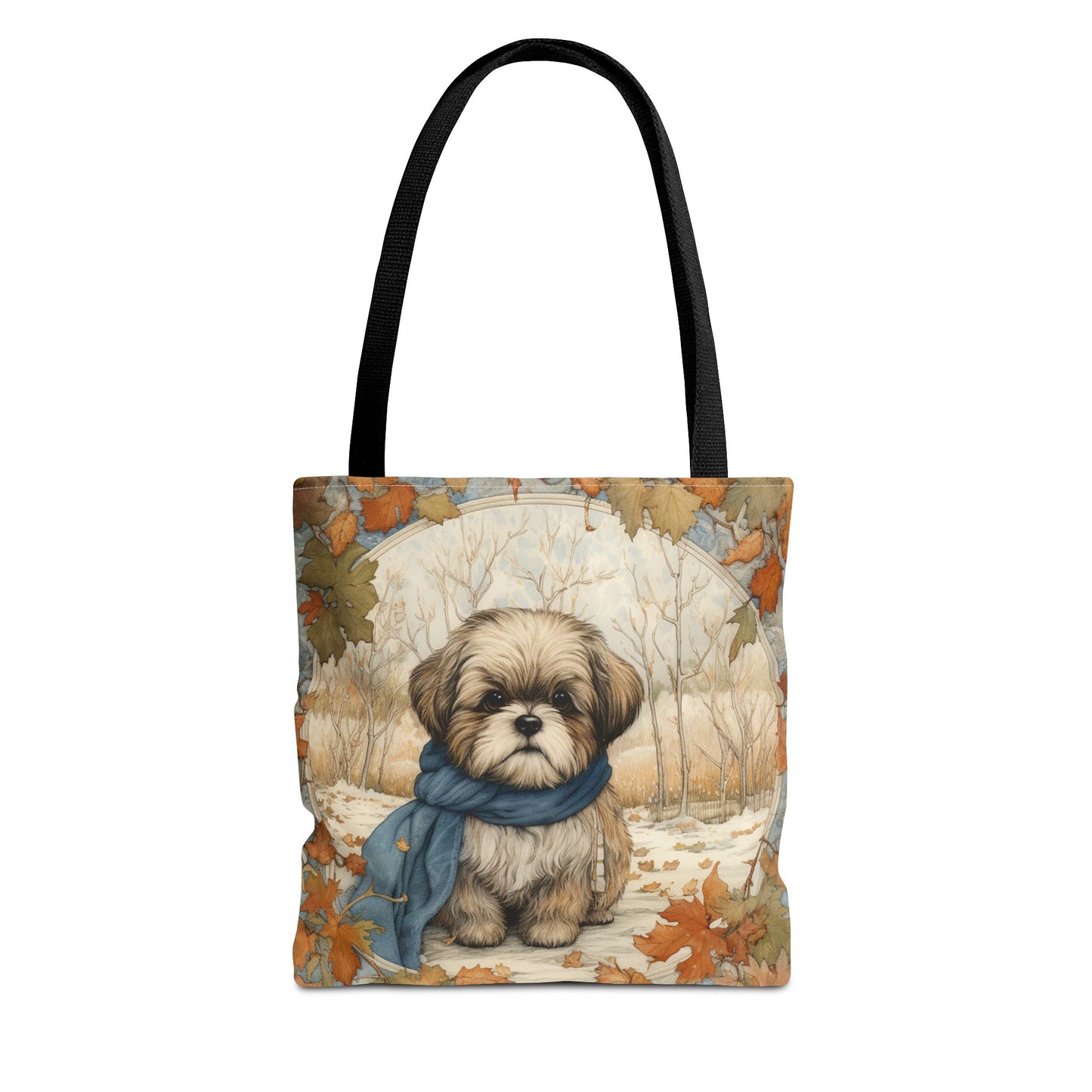 Shih Tzu Autumn Charm Canvas Tote Bag, Eco-Friendly and Stylish