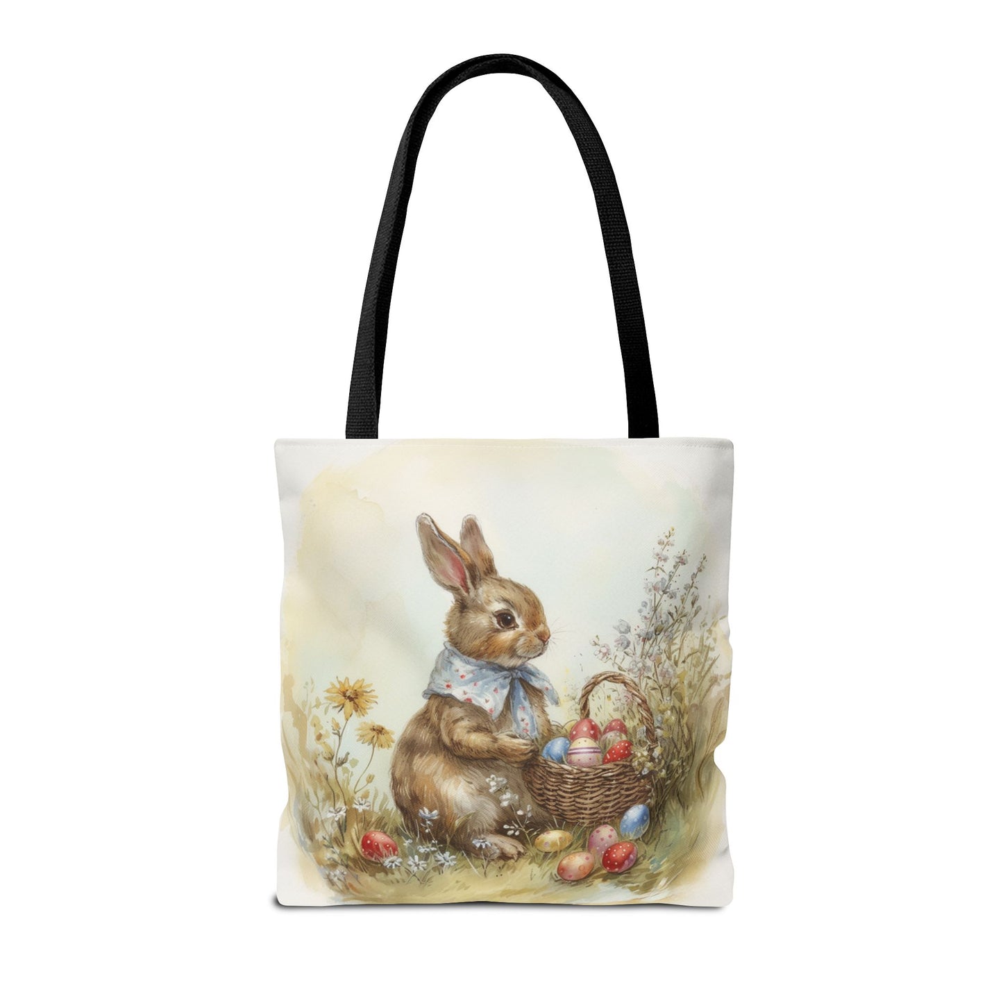 Easter Bunny Tapestry Tote, Spring Canvas Bag for Shopping & Gifts