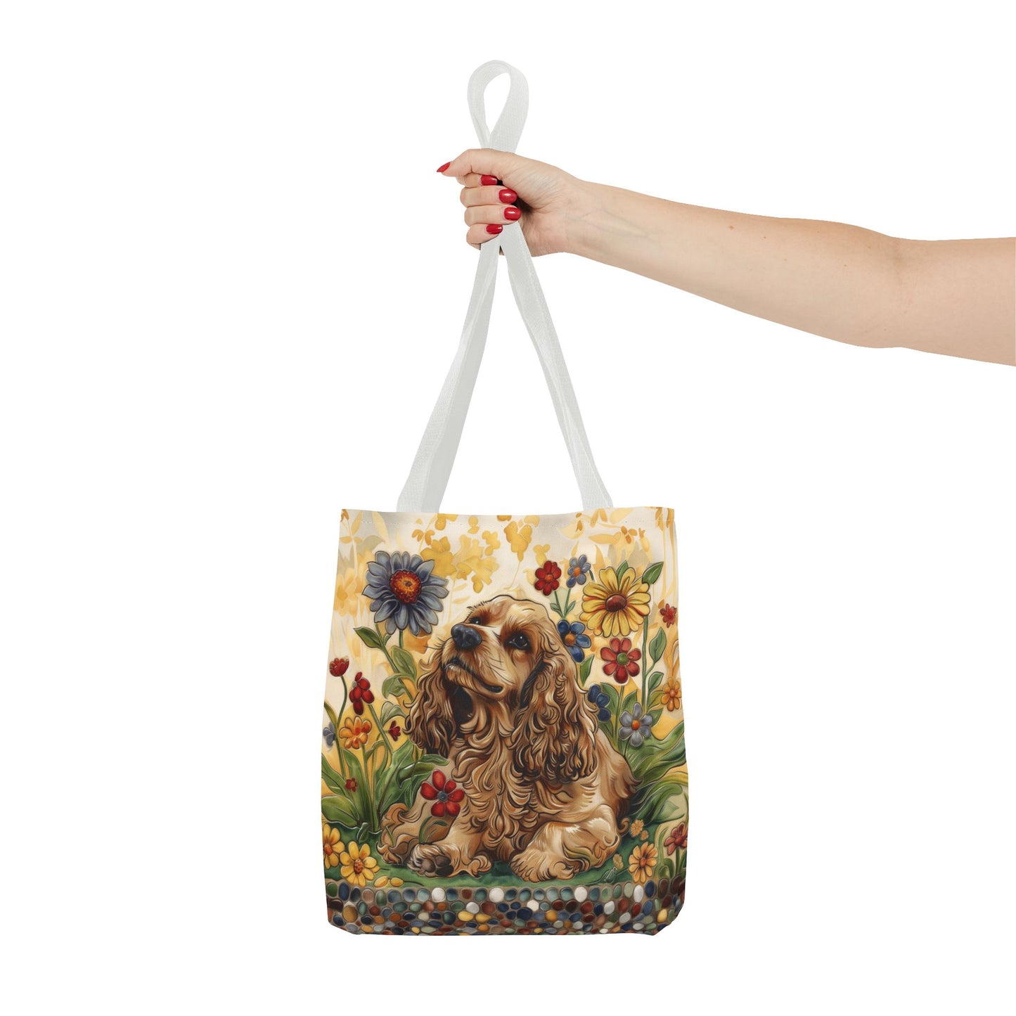 Cocker Spaniel Garden Blooms Canvas Tote Bag - Eco-Friendly Gift